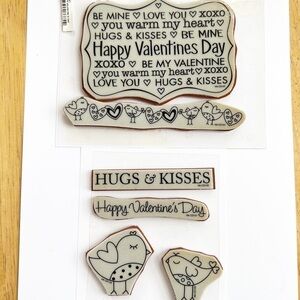 Hero Arts Lot Of 2 Clings Unmounted Rubber Stamp Sets Valentine’s Day